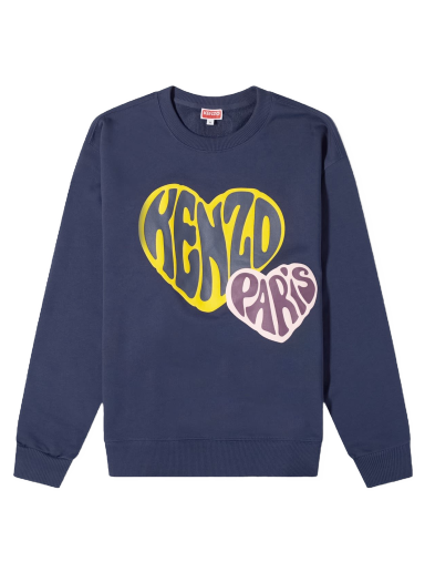 Dukserice KENZO Hearts Crew Sweat Tamnoplava | FD65SW0814MF-77