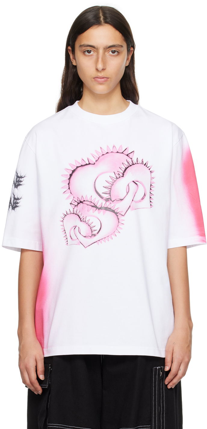 Majica kratkih rukava We11done Graphic Print T-Shirt Bijela | WD-TT3-23-748-U-WH