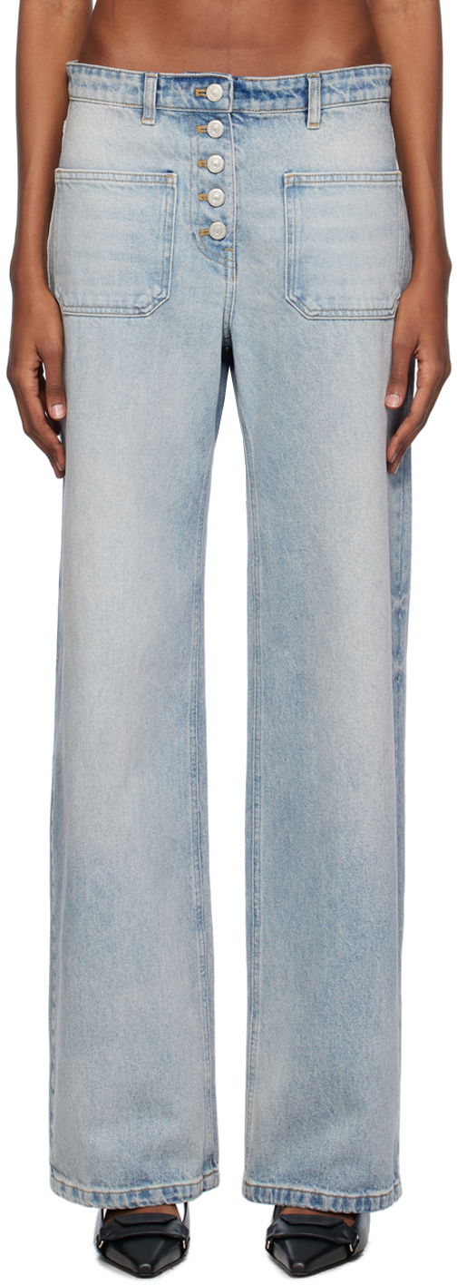 Jeans Courrèges Multiflex Wide Leg Jeans Plava | 124DPA187DE0016
