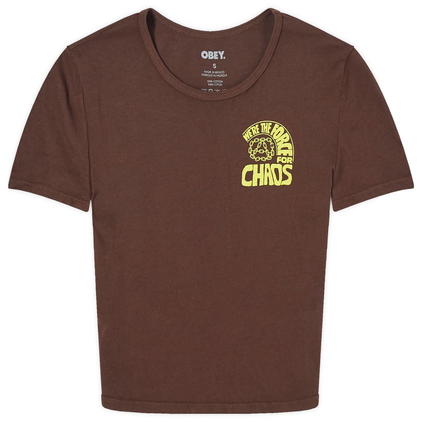 Crop top OBEY Force For Chaos Smeđa | 263782475-DBR