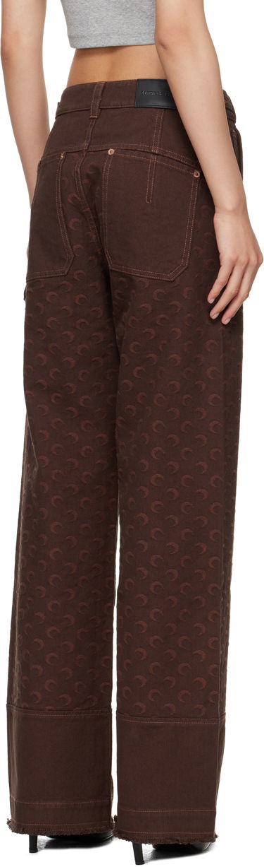 Cargo hlače Marine Serre Marine Serre Moon Jacquard Twill Workwear Cargo Pants Smeđa | WPA141B CWOV0063, 2