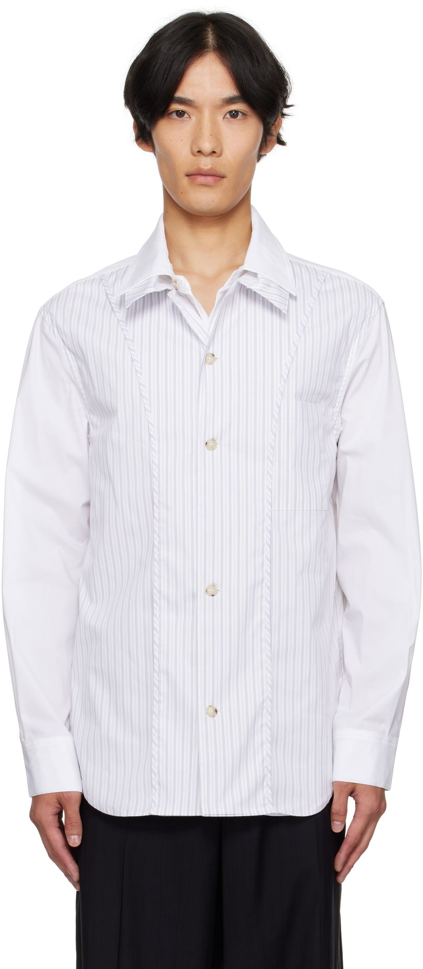 Košulja Andersson Bell Andersson Bell Open Collar Layered Shirt Bijela | atb1341m