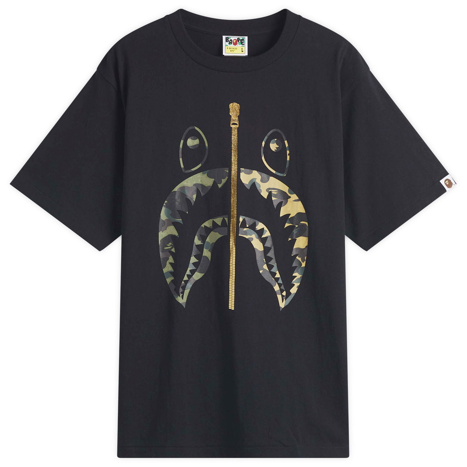 Majica kratkih rukava BAPE Bathing Ape 1st Camo Separate Shark Graphic Tee, Size L Crna | 001TEL301018M-BLK, 1