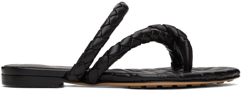 Tenisice i cipele Bottega Veneta Leaf Flat Sandals Crna | 786913 V3Y50