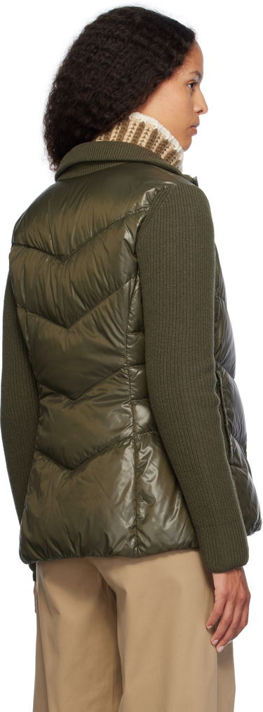 Pernata jakna Moncler Moncler Padded Wool Zip-Up Down Cardigan Zelena | J20939B00041M1241, 2
