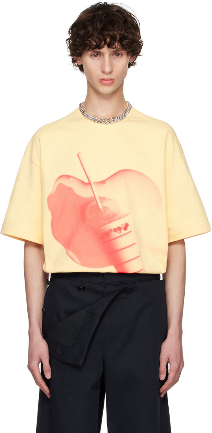 Majica kratkih rukava Jil Sander Printed T-Shirt Žuta | J61GC0003_J20218