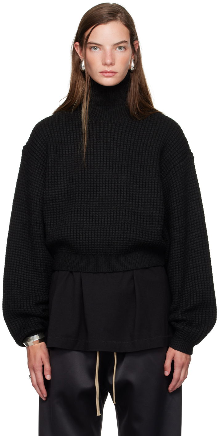 Džemper Fear of God ESSENTIALS Cropped Turtleneck Sweater Crna | 192BT247320FW