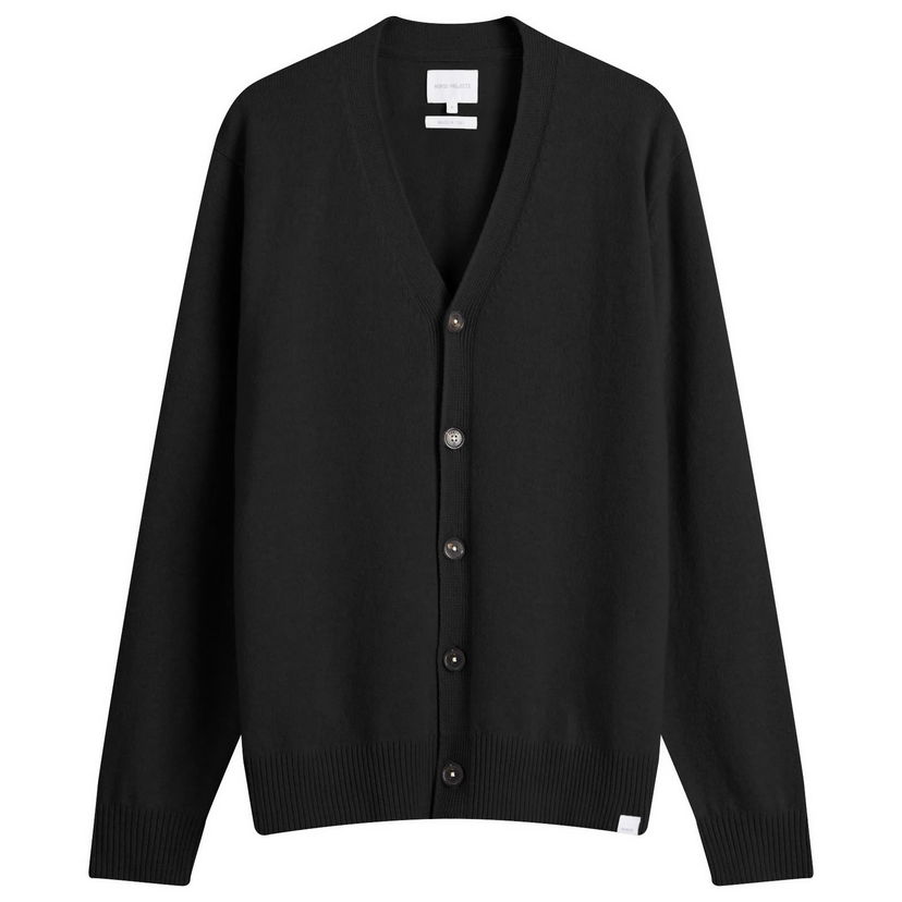 Džemper NORSE PROJECTS Standard Lambswool Knit Cardigan Crna | N45-0624-9999
