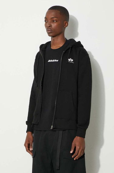Dukserice Alpha Industries Basic Zip Hoody with Logo Print Crna | 118342.03, 0