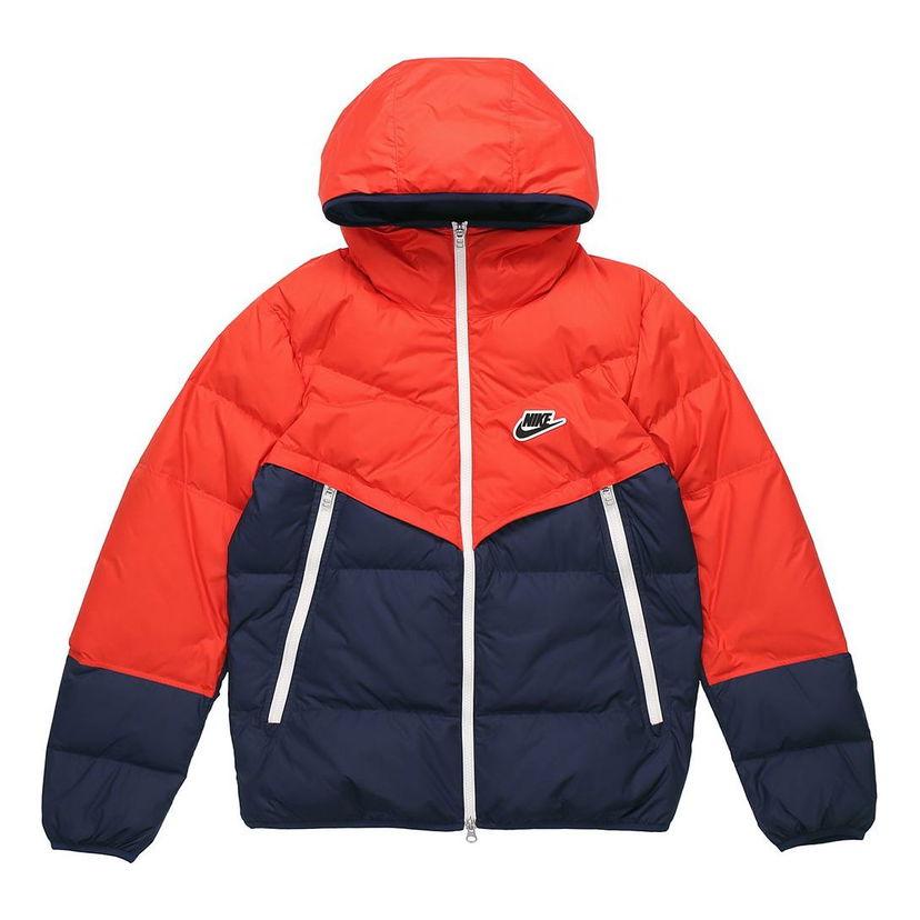 Pernata jakna Nike Sportswear Down-Fill Windrunner Hooded Colorblock Short Down Jacket Narančasta | CU4405-673