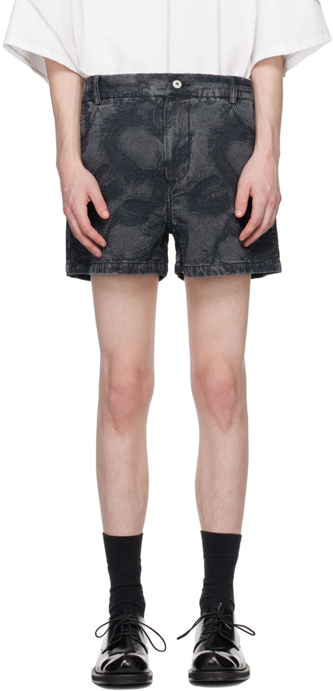 Kratke hlače Feng Chen Wang Feng Chen Wang Dragon Denim Shorts Crna | FUS17ST07