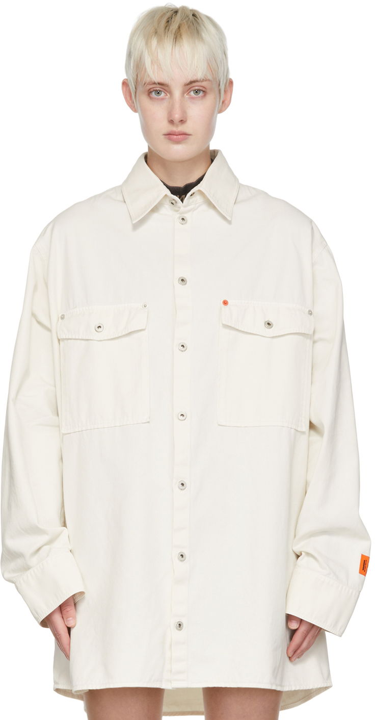 Košulja HERON PRESTON Heron Preston Cotton Oversized Shirt Bijela | HMGA031S22FAB0010300