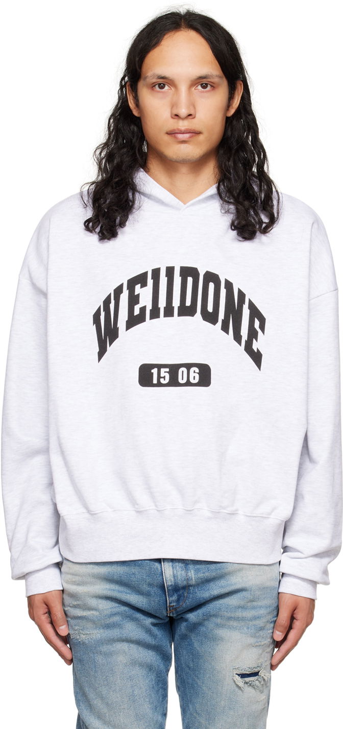 Dukserice We11done We11done Print Hoodie Siva | WD-TH3-22-807-U-GY