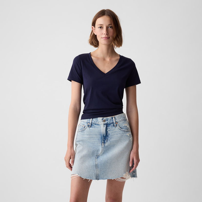 Majica kratkih rukava GAP Basic V-Neck Tee Navy Uniform Tamnoplava | 740140-06