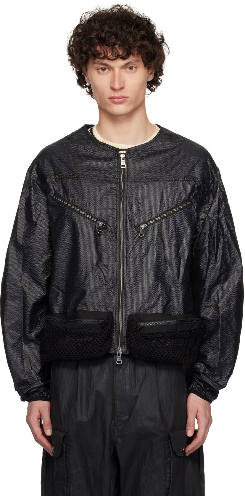 Bomber jakna Andersson Bell Andersson Bell Convex Collarless Bomber Jacket Crna | awa696m