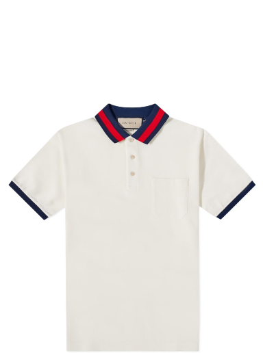 Polo majica Gucci GRG Collar Polo Shirt Bijela | 701735-XJELJ-9750