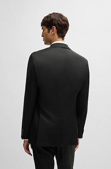 Jakna BOSS BOSS Virgin-Wool Serge Regular-Fit Suit Jacket Crna | 50469172, 1