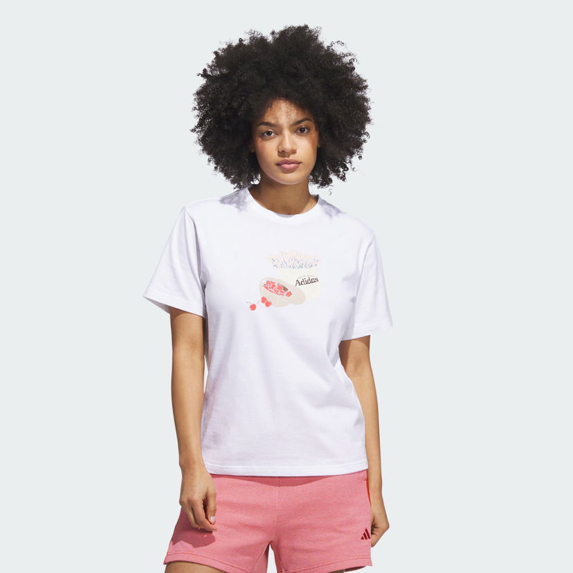 Majica kratkih rukava adidas Performance Farmers Market Graphic Tee Bijela | JN2543