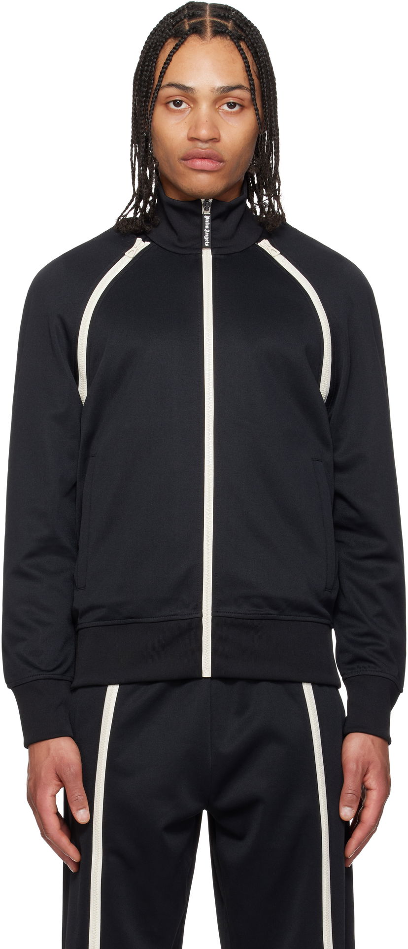 Trenerka Palm Angels Palm Angels Zip Sleeves Track Jacket Crna | PMBD082S25FAB0011010