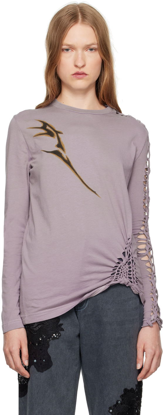 Majica kratkih rukava Collina Strada Collina Strada Tosh Long Sleeve T-Shirt Ljubičasta | XX3377