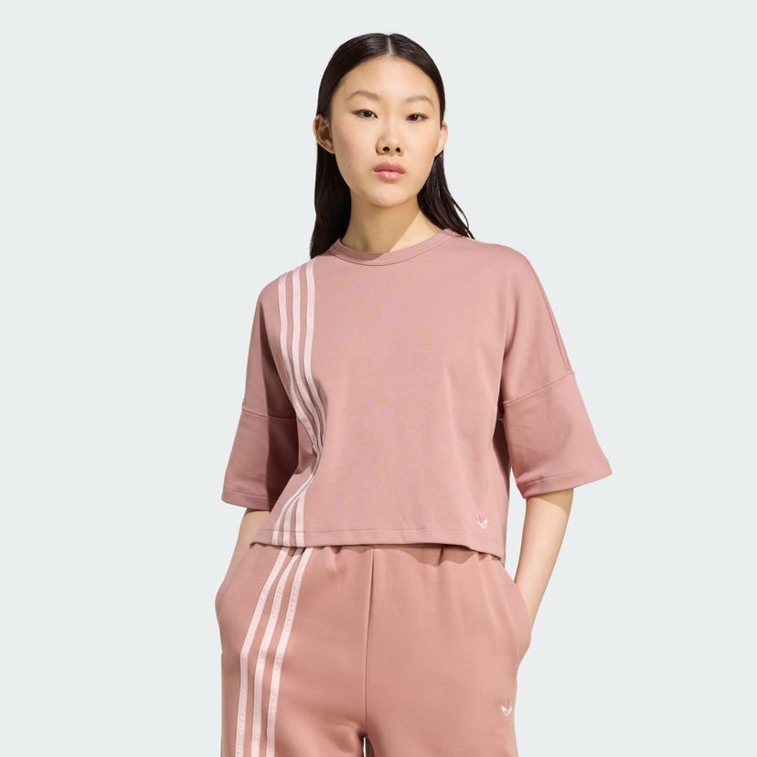 Majica kratkih rukava adidas Performance Off Placed 3-Stripes Cropped T-Shirt Ružičasta | JW3613