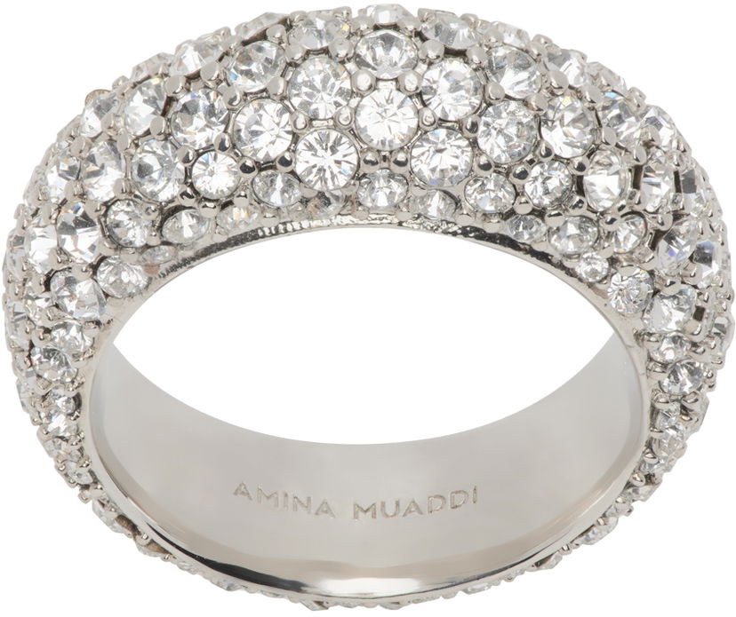 Prsten Amina Muaddi Amina Muaddi Cameron Crystal Ring Metalik | CAMERON RING