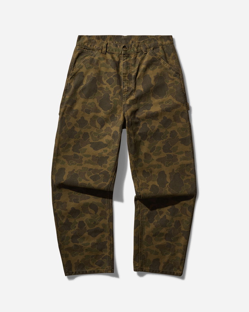 Hlače Carhartt WIP Duck Single Knee Pants Camo Duck Green / Office Green Smeđa | I033896 2MQGD