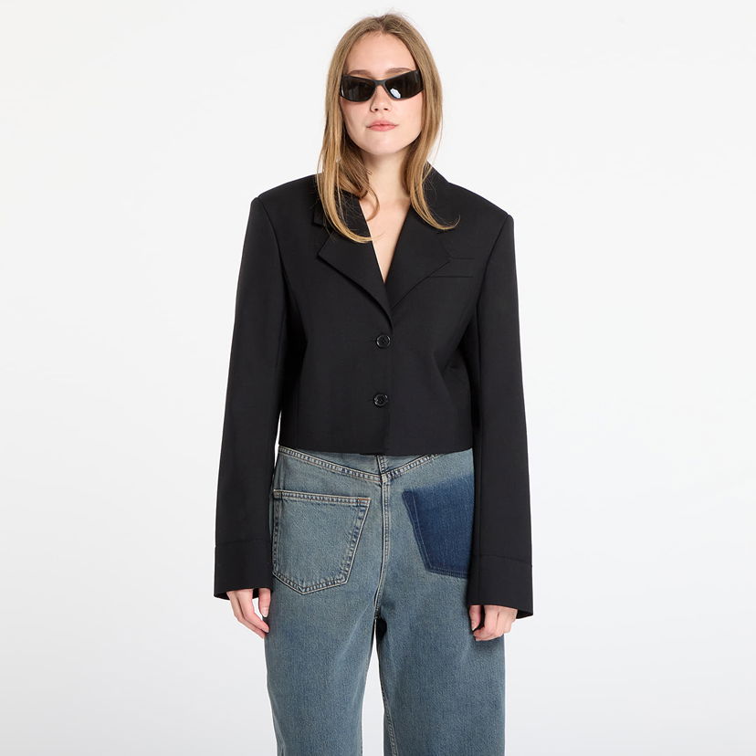 Jakna Off-White Big Bookish Crop Jacket Crna | OWEF12LF25FAB0011047