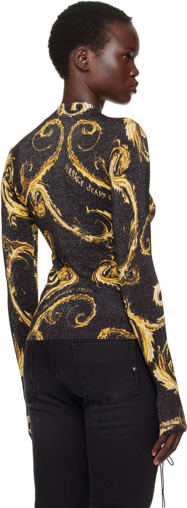Džemper Versace Black & Gold Knit Lurex Sweater Crna | E77HAFM24_ECMN80, 2