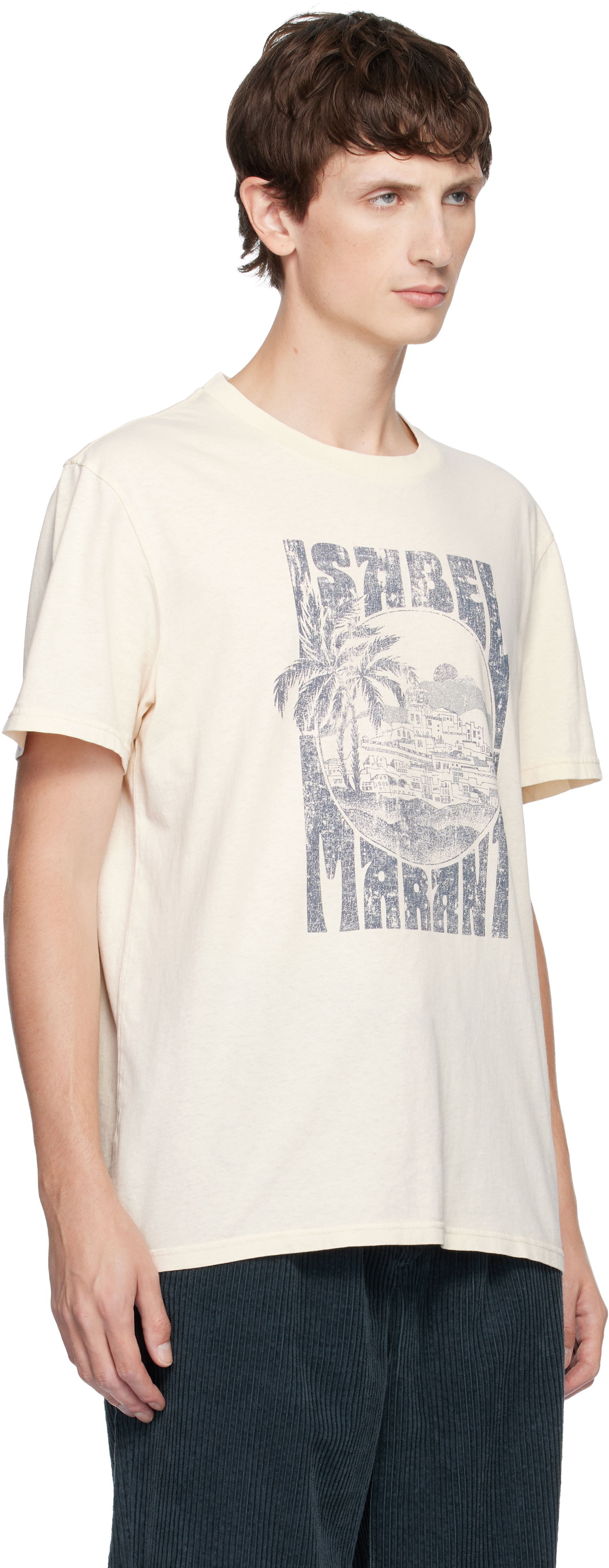 Majica kratkih rukava ISABEL MARANT Isabel Marant Honore Graphic Print T-Shirt Bež | 25ATS0052HB-C3N09H, 1