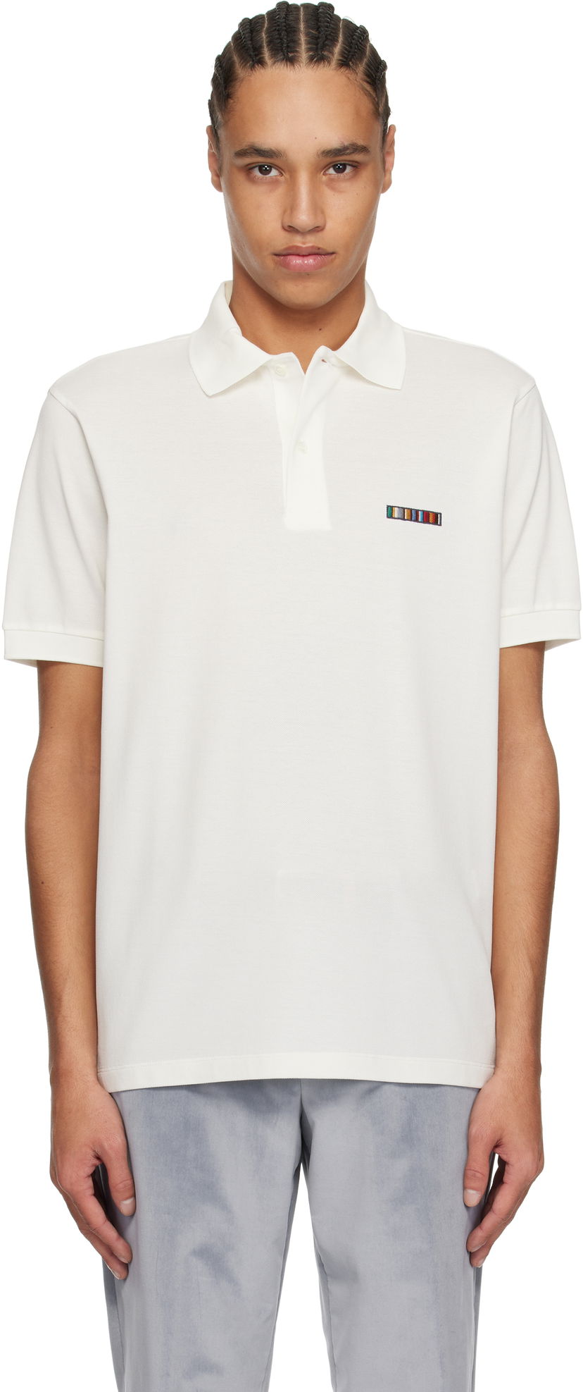 Polo majica Paul Smith Paul Smith Signature Stripe Logo Cotton Polo Bijela | M1R-698P-NP4724-01