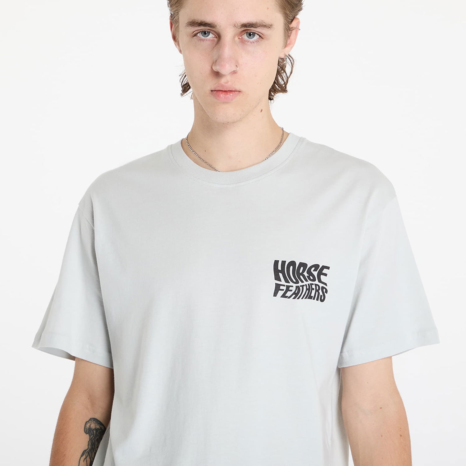 Majica kratkih rukava Horsefeathers Distort T-Shirt Cement M Siva | SM1366C, 1