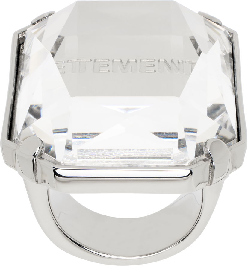 Prsten VETEMENTS Baguette Crystal Ring Metalik | UA66RI120S