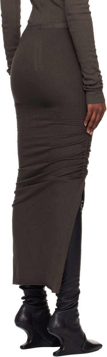 Suknja Rick Owens DRKSHDW Concordians Soft Edfu Midi Skirt Smeđa | DS02E7335 RN, 2