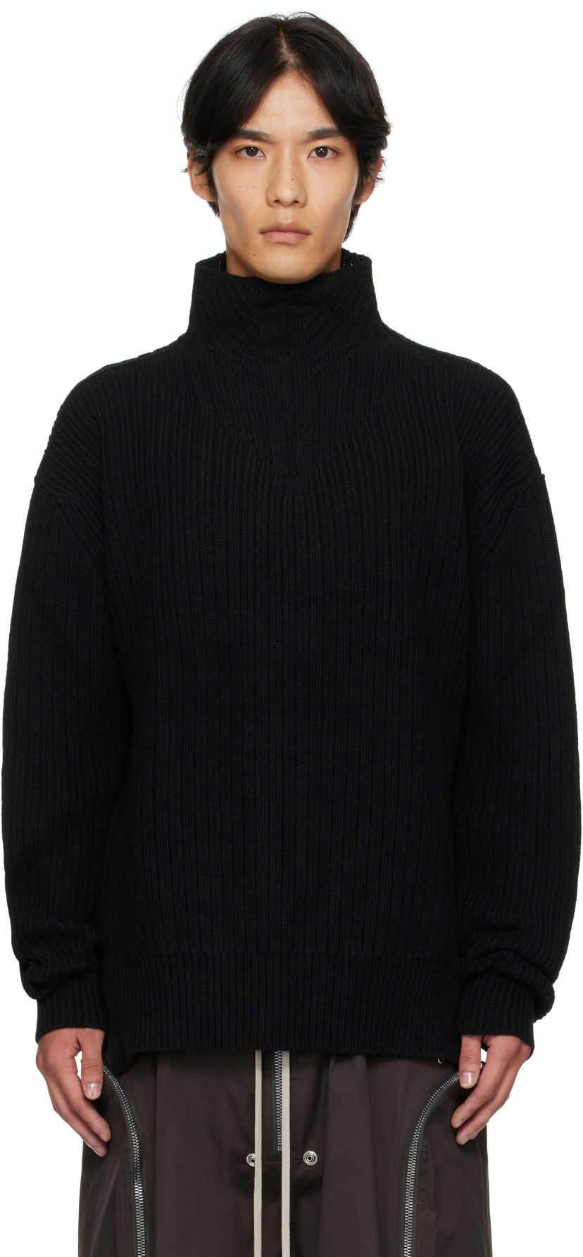 Džemper Rick Owens Rick Owens Concordians Turtleneck Sweater Crna | RU02E1645 KWV