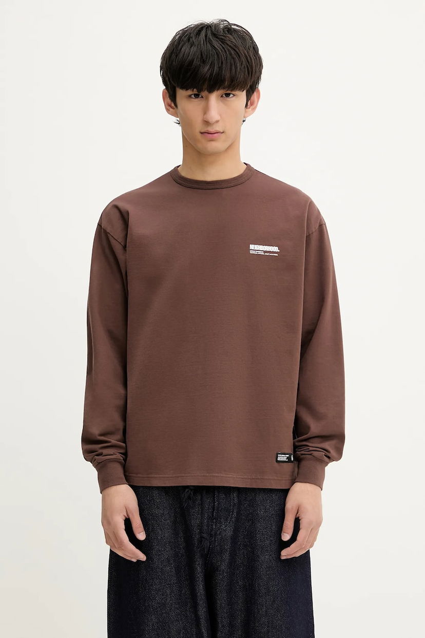 Majica kratkih rukava Neighborhood NEIGHBORHOOD Classic Crewneck Ls Graphic Tee Smeđa | 251FPNH.CSM03