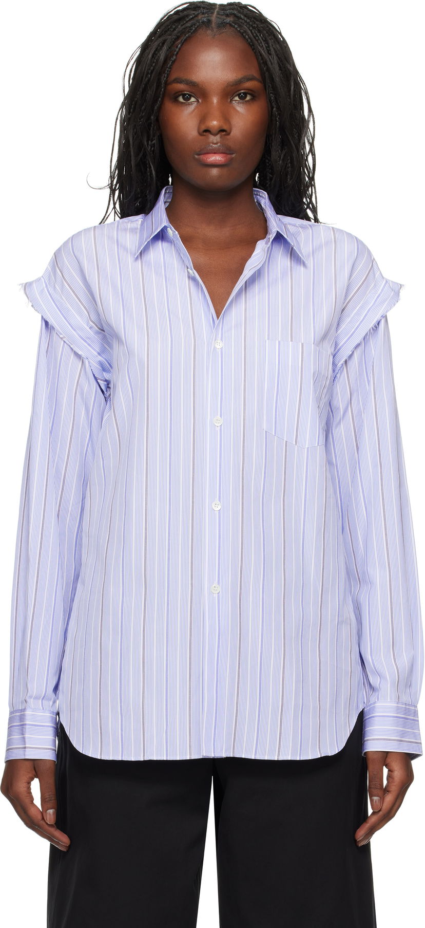 Košulja Comme des Garçons Stripe Poplin Shirt Plava | FN-B029-W24
