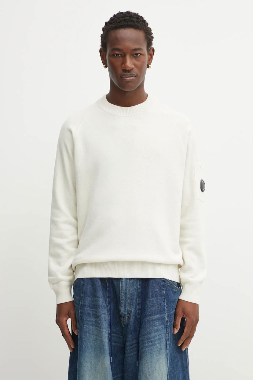 Džemper C.P. Company C.P. Company Wool Blend Sweater Bijela | 19CMKN198A110468A