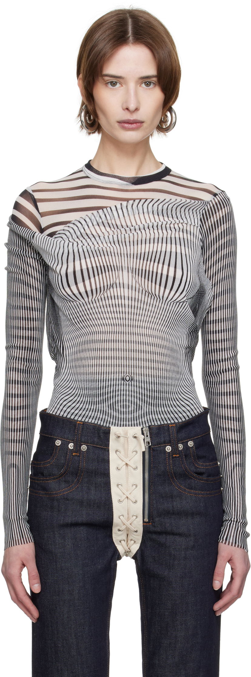 Džemper Jean Paul Gaultier Jean Paul Gaultier Draped Body Morphing Bodysuit Višebojno | 25/33-F-BD061-T578-0100