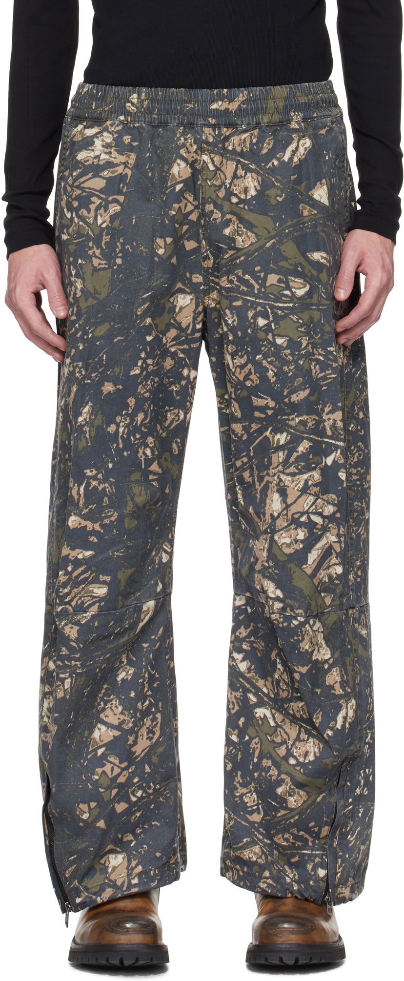 Hlače Diesel Diesel P-Lint Camo Print Trousers Zelena | A16667-0ABCG-5AFA