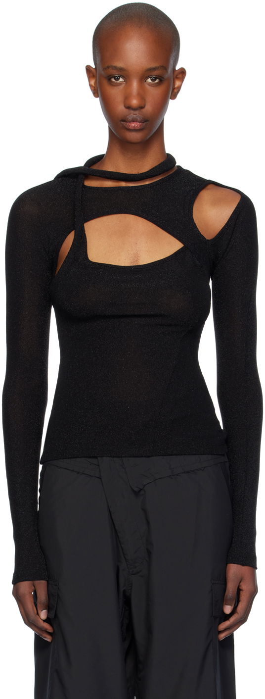Majica kratkih rukava Ottolinger Ottolinger Layered Cutout T-Shirt Crna | 1040103921
