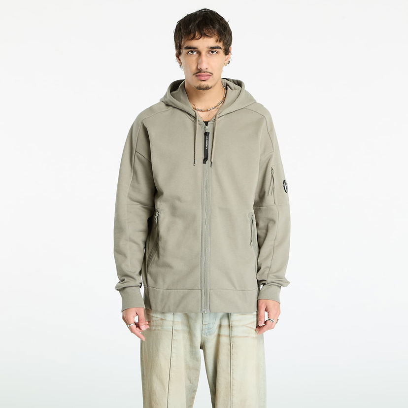 Dukserice C.P. Company C.P. Company Diagonal Raised Fleece Full Zip Hoodie Siva | 19CMSS716A005086W-356