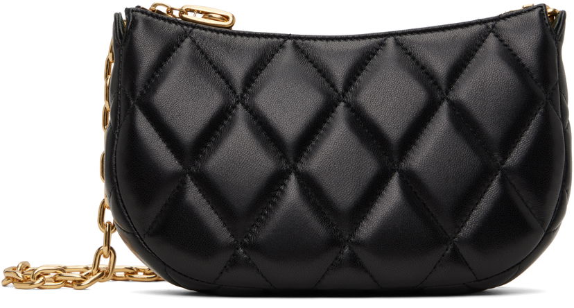 Ručna torbica Burberry Burberry Rocking Horse Quilted Lambskin Chain Bag Crna | 8105328