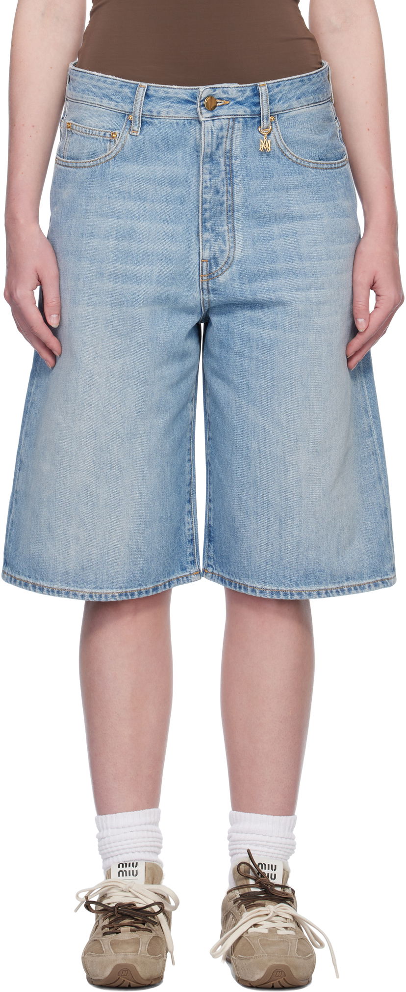Kratke hlače AMIRI AMIRI Faded Denim Shorts Plava | AWDNSH1006