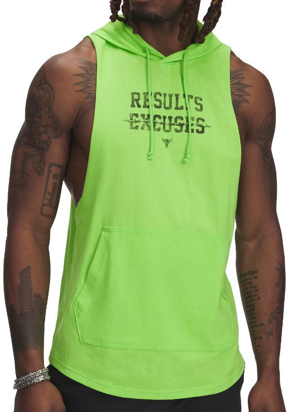 Majica bez rukava Under Armour Project Rock Wire Sleeveless Hoodie Zelena | 1389986-362