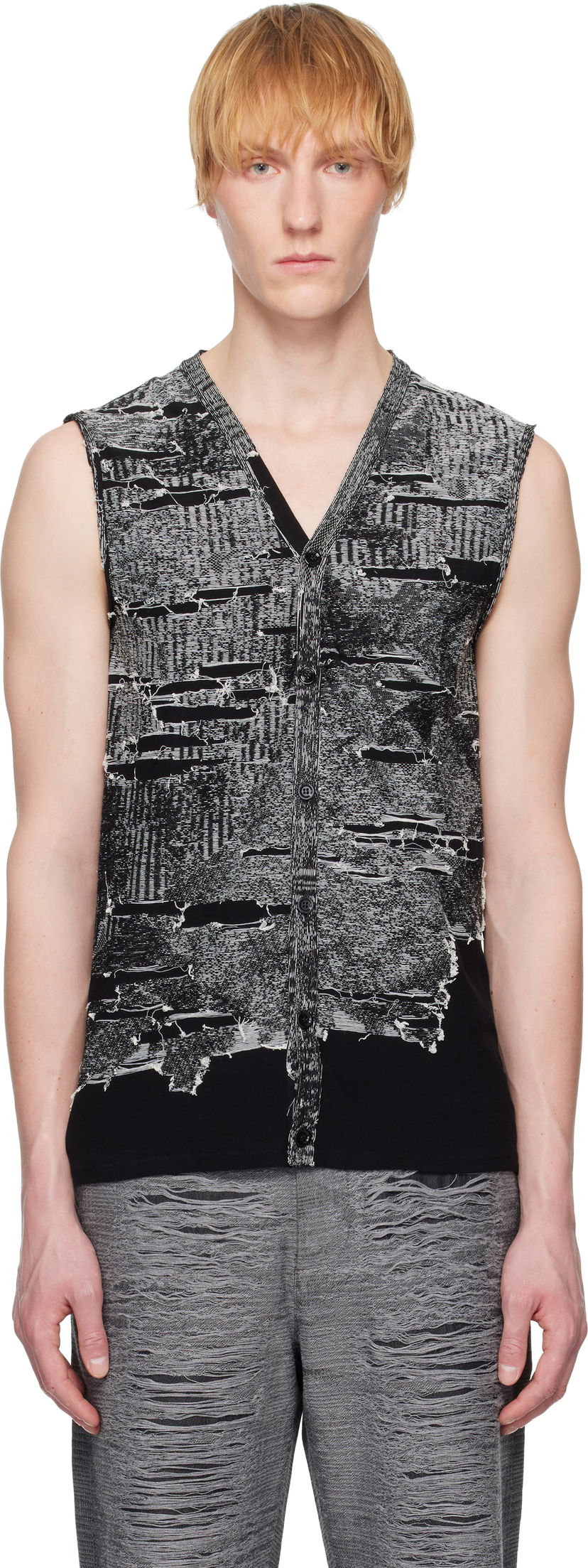 Džemper Diesel Diesel K-Callisto Distressed Knit Vest Crna | A19222-0AFBV-900