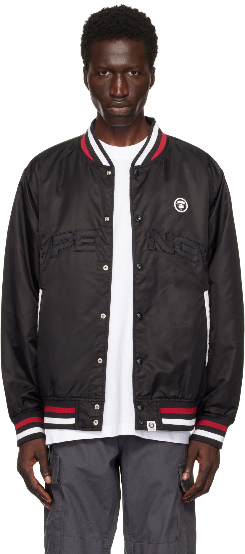 Bomber jakna AAPE by A Bathing Ape AAPE by A Bathing Ape 'AAPE Now' Bomber Jacket Crna | AAPJKM7656XXNBKX