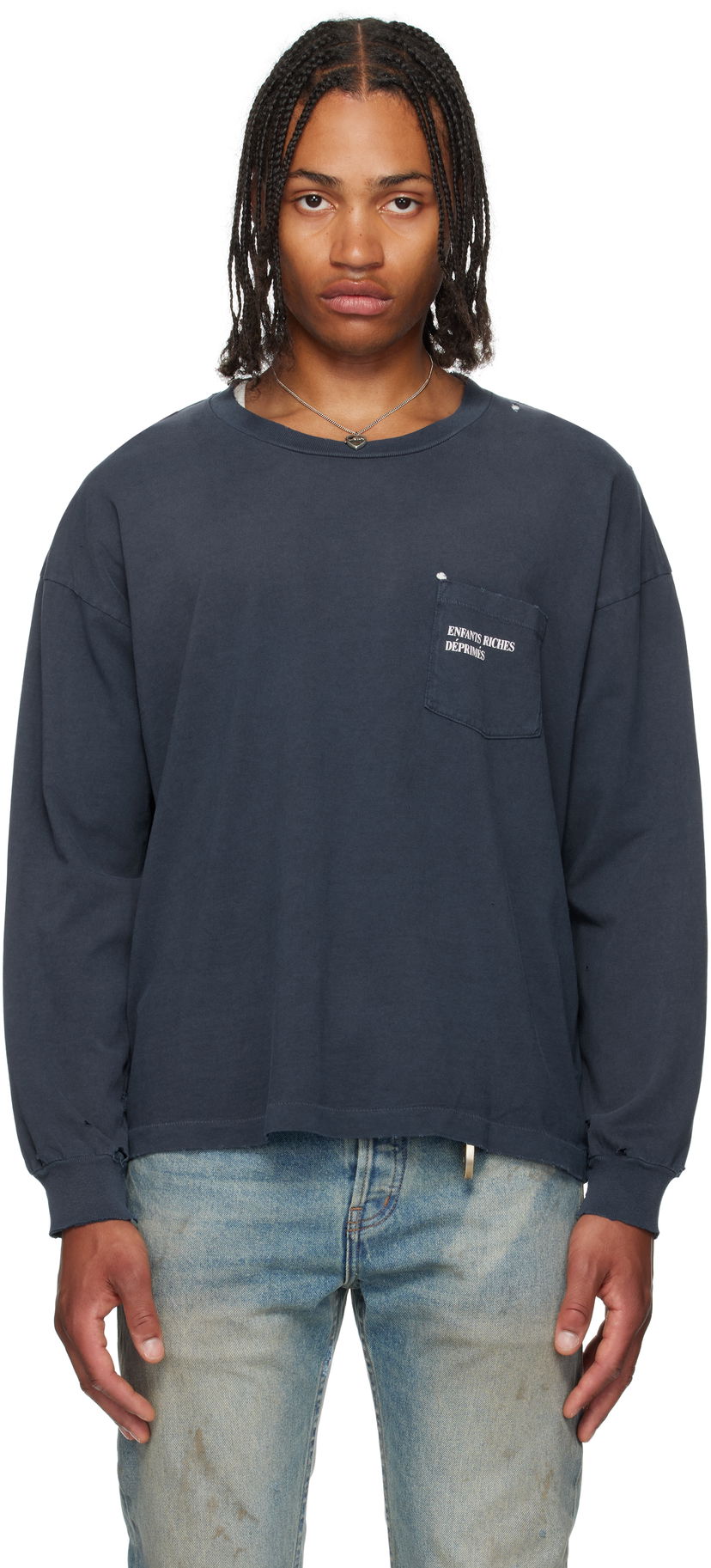 Majica kratkih rukava Enfants Riches Déprimés Enfants Riches Déprimés Classic Logo Long Sleeve T-Shirt Tamnoplava | 010-860