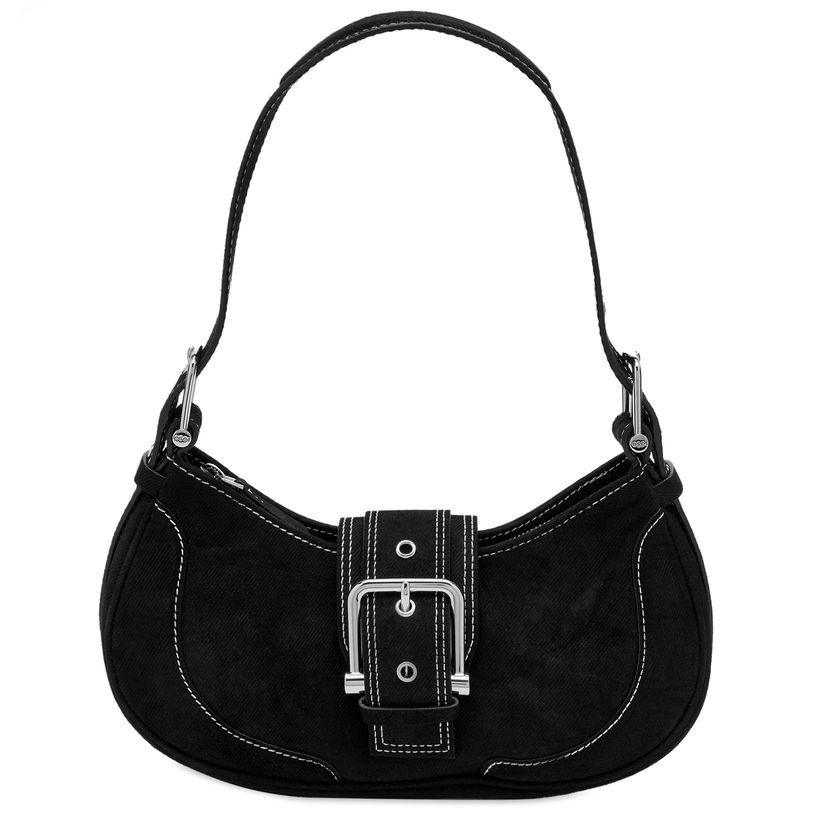 Ručna torbica OSOI Denim Hobo Bag with Buckle Crna | 22FB050-02-01