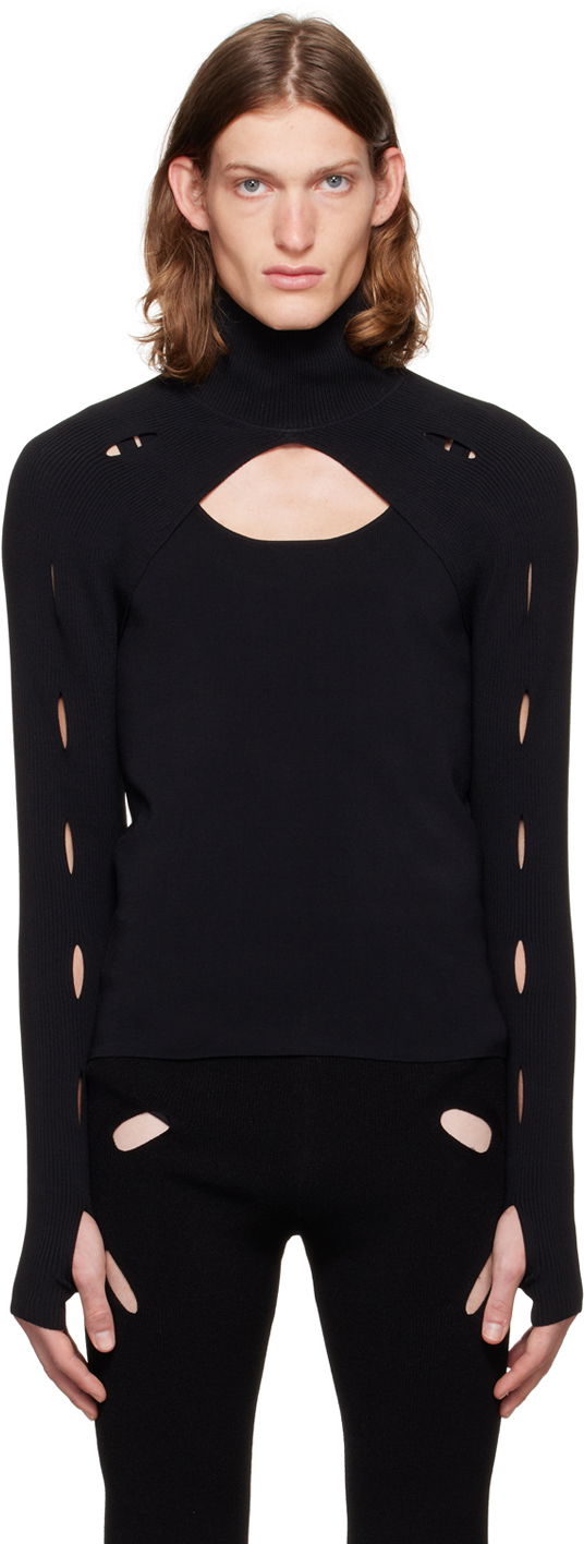 Džemper Dion Lee Slash Woven Turtleneck Top Crna | C7006F21